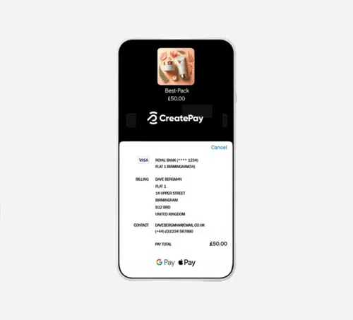 Create Commerce Iphone Screen