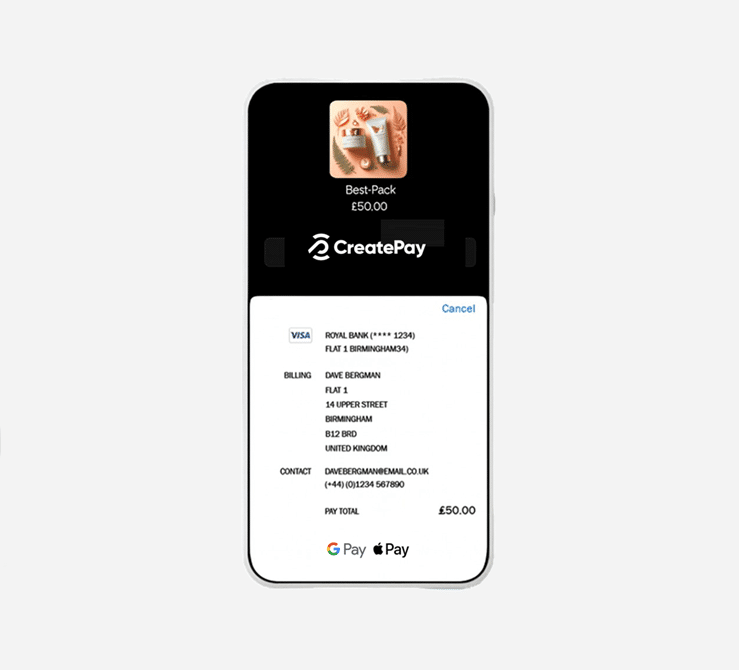 Create Commerce Iphone Screen