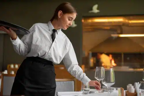 Woman working in a luxury hotel