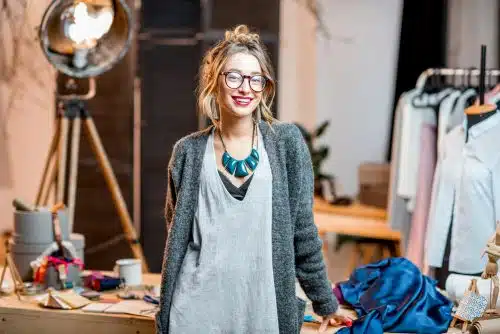 female retail business worker in a clothing store