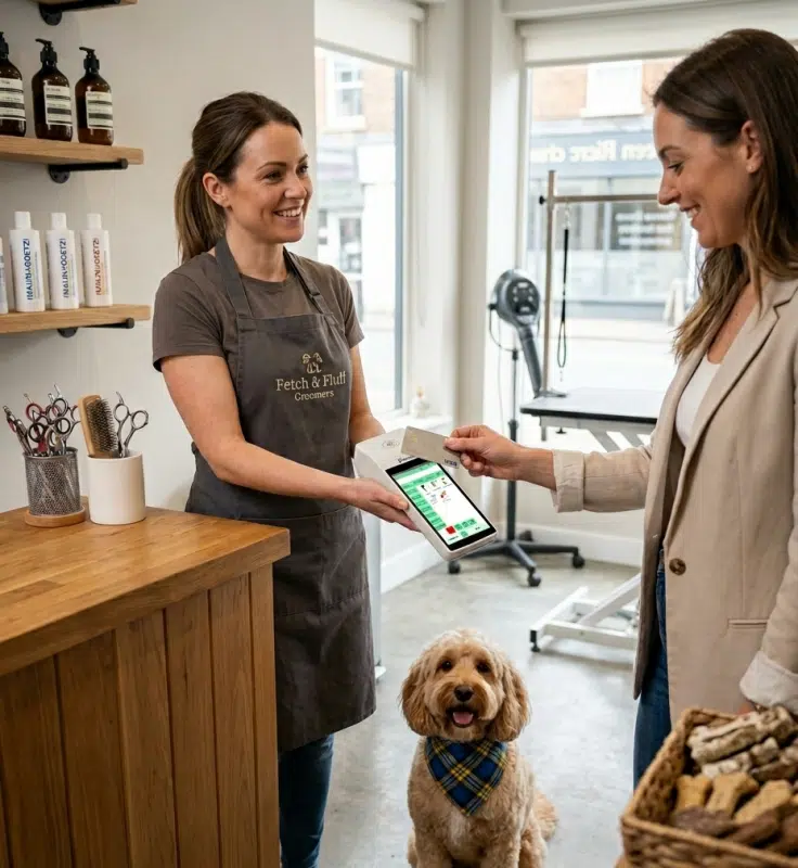 dog groomer portable epos createpay touch