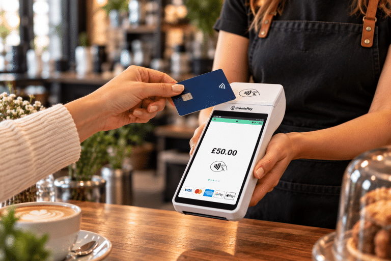 taking a payment on createpay one card machine