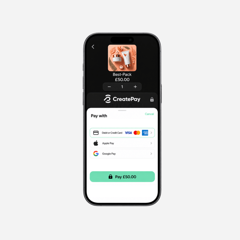 mobile screen of online payment