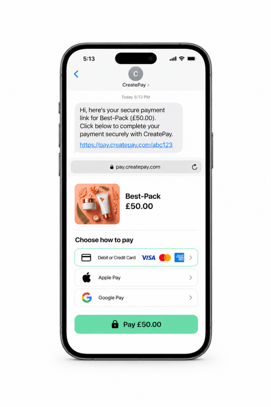 taking a payment on create commerce an online payment solution